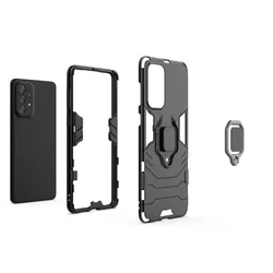 Samsung Galaxy A73 5G Telefontok - Ring Armor ütésálló fekete tok kitámasztóval-2
