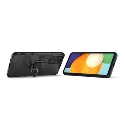 Samsung Galaxy A73 5G Telefontok - Ring Armor ütésálló fekete tok kitámasztóval-3