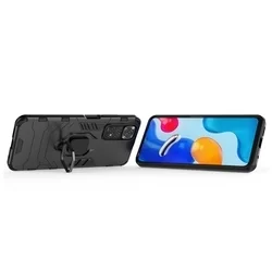 Xiaomi Redmi Note 11S Telefontok - Ring Armor ütésálló fekete tok kitámasztóval-1