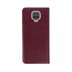 Xiaomi Redmi Note 9S Telefontok - Smart Magnetic burgundy szilikon keretes mágneses könyvtok-2