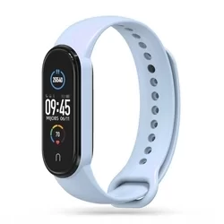 Okosóra szilikon szíj - Xiaomi Mi Smart Band 5 / 6 / 6 NFC / 7 - égkék szilikon szíj-1