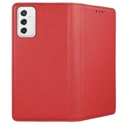 Samsung Galaxy M52 5G Telefontok - piros mágneses szilikon keretes könyvtok-2