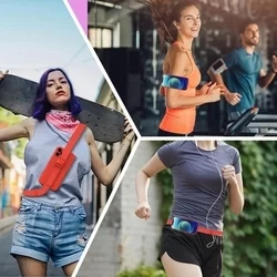 Samsung Galaxy A22 5G Telefontok - fekete szilikon hátlap tok, karra, vállra, derékra helyezhető pántokkal-3