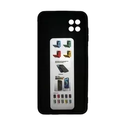 Samsung Galaxy A22 5G Telefontok - fekete szilikon hátlap tok, karra, vállra, derékra helyezhető pántokkal-1