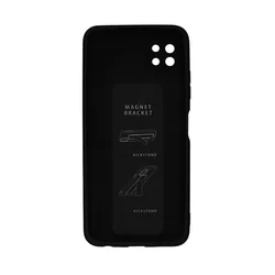 Samsung Galaxy A22 5G Telefontok - Wozinsky Kickstand fekete kitámasztható szilikon hátlap tok-1