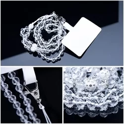 Crystal Diamond Telefontok - univerzális - tokba helyezhető nyakba akasztó - átlátszó gyöngy-3
