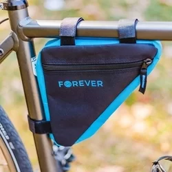 Forever FB-100 Biciklis tartó - Univerzális, cseppálló biciklivázra szerelhető, fekete/kék telefon tartó táska-2
