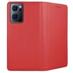 Realme 9i Telefontok - piros mágneses szilikon keretes könyvtok-2