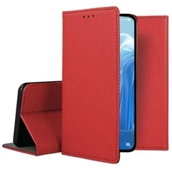 Realme 9i Telefontok - piros mágneses szilikon keretes könyvtok-3
