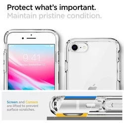 iPhone SE3 2022 Telefontok - SPIGEN ULTRA HIBRID CRYSTAL átlátszó szilikon hátlap tok-3