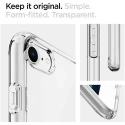 iPhone SE3 2022 Telefontok - SPIGEN ULTRA HIBRID CRYSTAL átlátszó szilikon hátlap tok-4