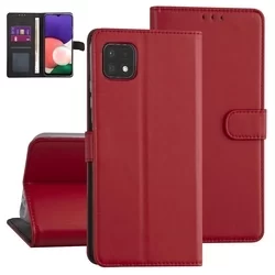 Samsung Galaxy A22 5G Telefontok - Piros ráhajtófüles könyvtok-3