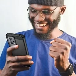 Xiaomi Poco X4 GT 5G Telefontok - Carbon Fiber fekete szilikon tok-3