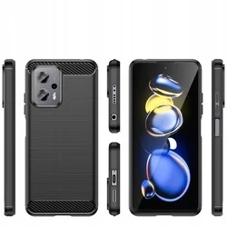 Xiaomi Poco X4 GT 5G Telefontok - Carbon Fiber fekete szilikon tok-2