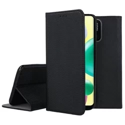 Xiaomi Redmi 10A Telefontok - fekete mágneses szilikon keretes könyvtok-3