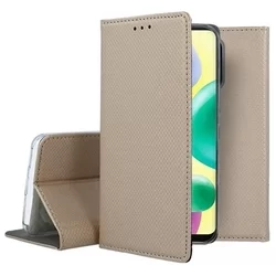 Xiaomi Redmi 10A Telefontok - arany mágneses szilikon keretes könyvtok-3
