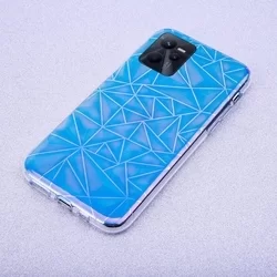 Realme C35 Telefontok - Neo kék, mintás műanyag hátlap tok, szilikon kerettel-1