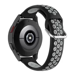 Okosóra szilikon szíj - Samsung Galaxy Watch 5 / 5 Pro (40 / 44 / 45 mm) - fekete-szürke szilikon szíj-1
