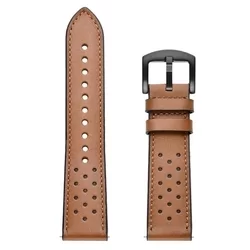 Okosóra szíj - Samsung Galaxy Watch 5 / 5 Pro (40 / 44 / 45 mm) - TECH-PROTECT Leather barna bőr szíj (20 mm szíj szélesség)-1