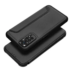 Xiaomi Redmi Note 11 Telefontok - Forcell Razor - fekete mágneses, ütésálló szilikon keretes könyvtok-1