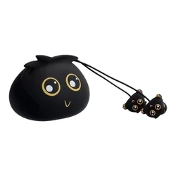 Jillie Monster Headset - fekete audio jack csatlakozós stereo headset, mikrofonnal + szilikon tartóval-1