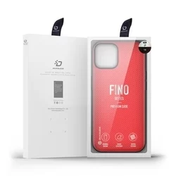 iPhone 14 Telefontok - Dux Ducis Fino piros műanyag tok, szilikon kerettel-7