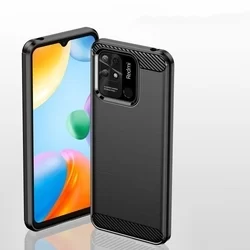 Xiaomi Poco C40 Telefontok - Carbon Fiber fekete szilikon tok-2