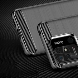 Xiaomi Poco C40 Telefontok - Carbon Fiber fekete szilikon tok-5