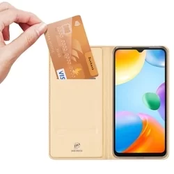 Xiaomi Poco C40 Telefontok - Dux Ducis arany flipcover tok-2