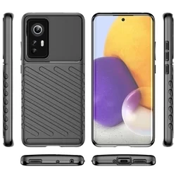 Xiaomi 12 5G Telefontok - Thunder fekete ütésálló szilikon hátlap tok-1