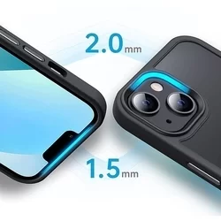 iPhone 14 Pro Telefontok - Tech-Protect Magmat MagSafe kompatibilis áttetsző műanyag hátlap tok, fekete szilikon kerettel-3