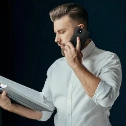 iPhone 14 Pro Max  Telefontok - fekete bőr könyvtok-1