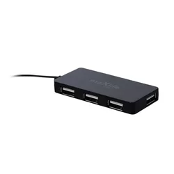 MaxLife HUB Adapter - 4xUSB porttal + USB fekete kábel, 1,5m-2