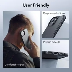 iPhone 14 Plus Telefontok - ESR áttetsző/fekete ütésálló tok-3