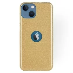 iPhone 13 Telefontok - Arany Shiny tok (Apple logónál kivágással)-1