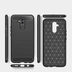 Huawei Mate 20 Lite Telefontok - Carbon mintás TPU tok, fekete-2