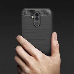 Huawei Mate 20 Lite Telefontok - Carbon mintás TPU tok, fekete-3