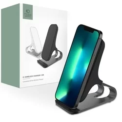 Telefontartó állvány: Tech- Protect S1 - univerzális asztali telefontartó állvány, Qi vezeték nélküli töltéssel, fekete-5