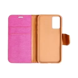 Samsung Galaxy A23 5G Telefontok - Canvas pink mágneses szilikon keretes könyvtok-4