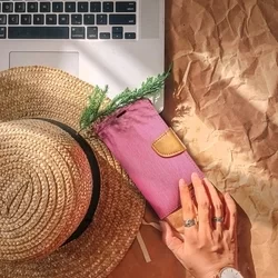 Samsung Galaxy A23 5G Telefontok - Canvas pink mágneses szilikon keretes könyvtok-5
