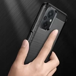 Telefontok Xiaomi Poco M5 - Carbon Fiber fekete szilikon tok-1