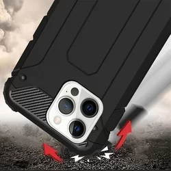 iPhone 14 Pro Telefontok - Defender II fekete ütésálló hátlap tok-4