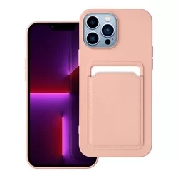 iPhone 14 Pro Max Telefontok - Forcell Card - pink kártyatartós szilikon hátlap tok-1