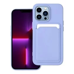 iPhone 14 Pro Max Telefontok - Forcell Card - kékes- lila kártyatartós szilikon hátlap tok-1