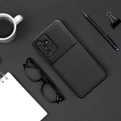 Samsung Galaxy A04s -Telefontok  Elegance fekete műanyag hátlap tok szilikon kerettel-3
