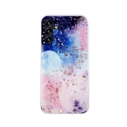 Samsung Galaxy A13 5G Telefontok - Gold Glam Galactic - mintás műanyag hátlap tok, szilikon kerettel-1