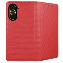 Huawei nova 10 Telefontok - piros mágneses szilikon keretes könyvtok-2