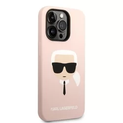 iPhone 14 Pro Max Telefontok - Karl Lagerfeld - Karl's head - hátlap tok, pink-3