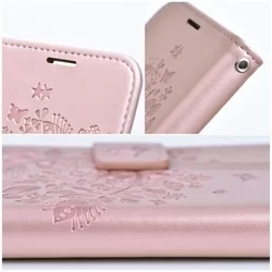 Samsung Galaxy A13 5G Telefontok - MEZZO fa mintás rose gold mágneses szilikon keretes könyvtok-4