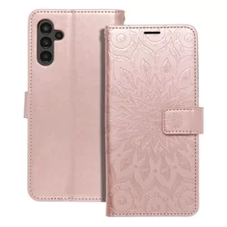 Samsung Galaxy A13 5G Telefontok - MEZZO mandala mintás rose gold mágneses szilikon keretes könyvtok-1